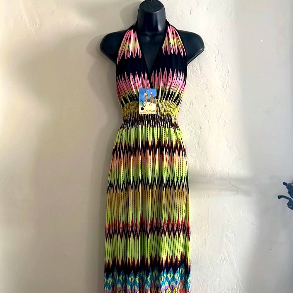 Colorful Maxi Halter dress